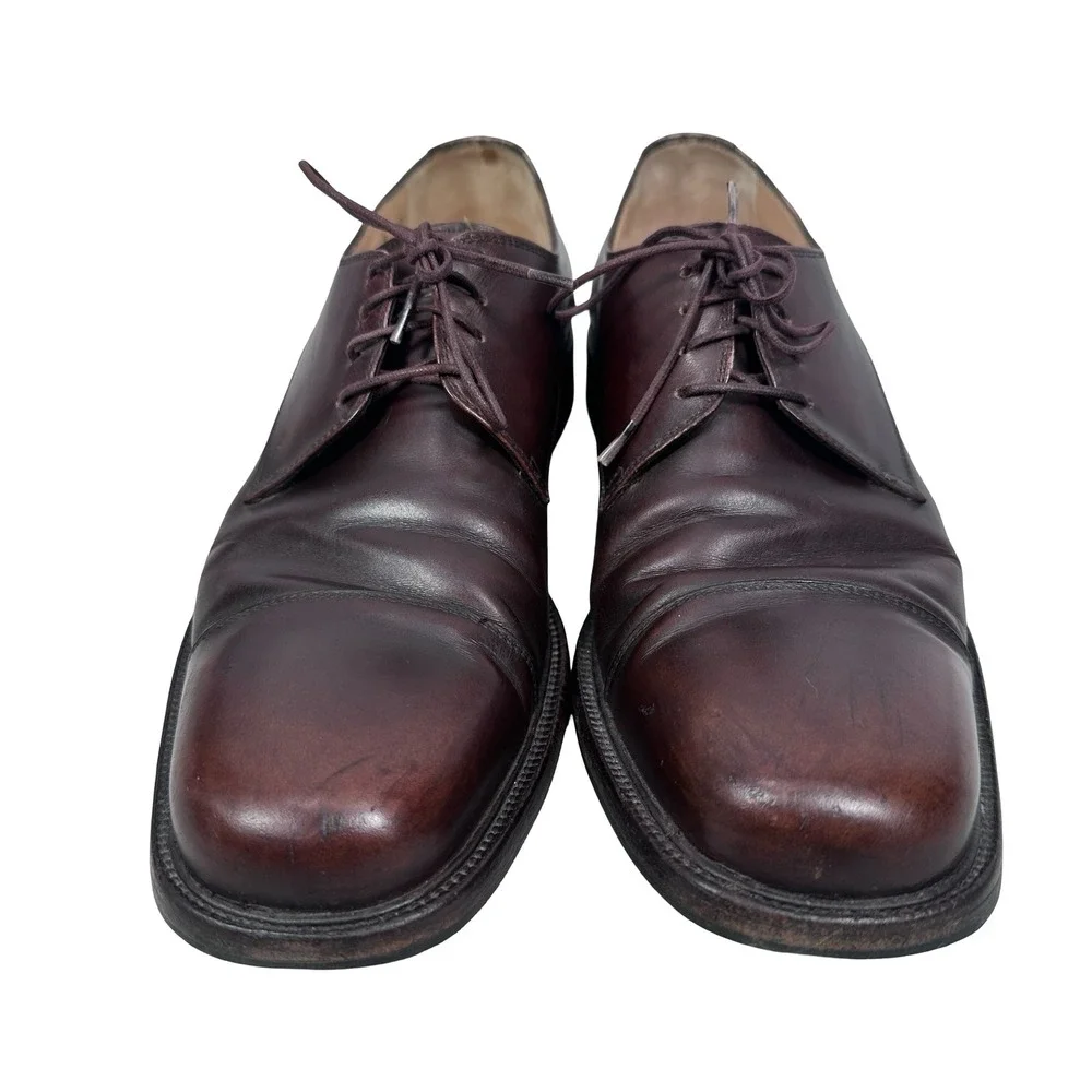 Salvatore Ferragamo Studio Mens 9 D Dark Brown Leather Cap Toe Derby 01UH 38755